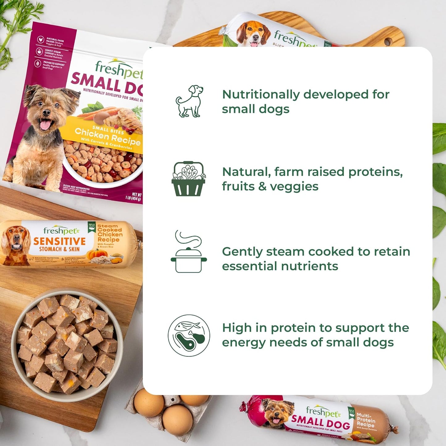 Freshpet Healthy & Natural Food for Small Dogs/Breeds, Fresh Grain Free Chicken Recipe, 1lb, Yellow (6-27975-01204-5)