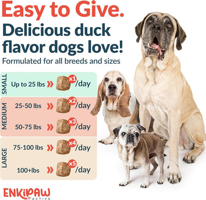 9-in-1 Senior Dog Supplement Multivitamin - Soft Dog Chews Treats for Joints, Energy, Digestion, Immunity | Probiotics, Colostrum, Omegas, Taurine – Duck Flavor - 120 Chewables