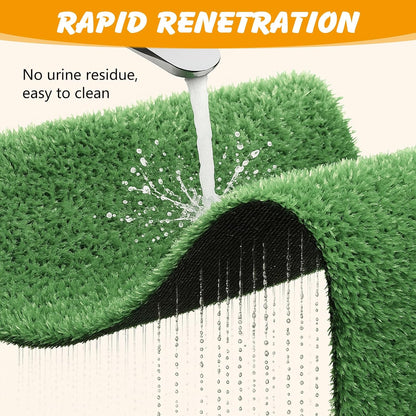 Dog Grass Pad with Tray,35x23in Dogs Potty Tray with 2-Pack Replacement Artificial Grass,Dog Litter Box for Pet Training,Indoor Portable Pottys Pet Toilet