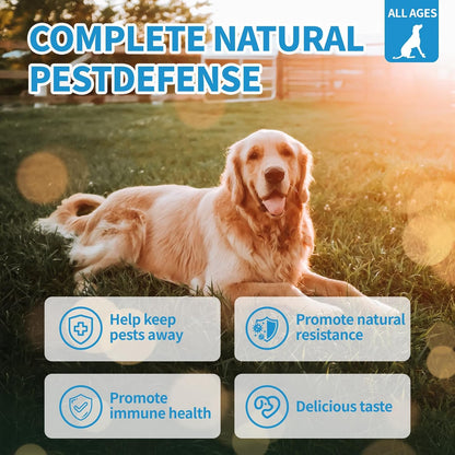 Flea and Tick Prevention for Dogs Chewables 200 Soft Treats - Flea and Tick Chews Supplement, Vet Recommended Supplement Chews, Skin & Coat Support for Dogs, Puppies, All Breeds & Sizes