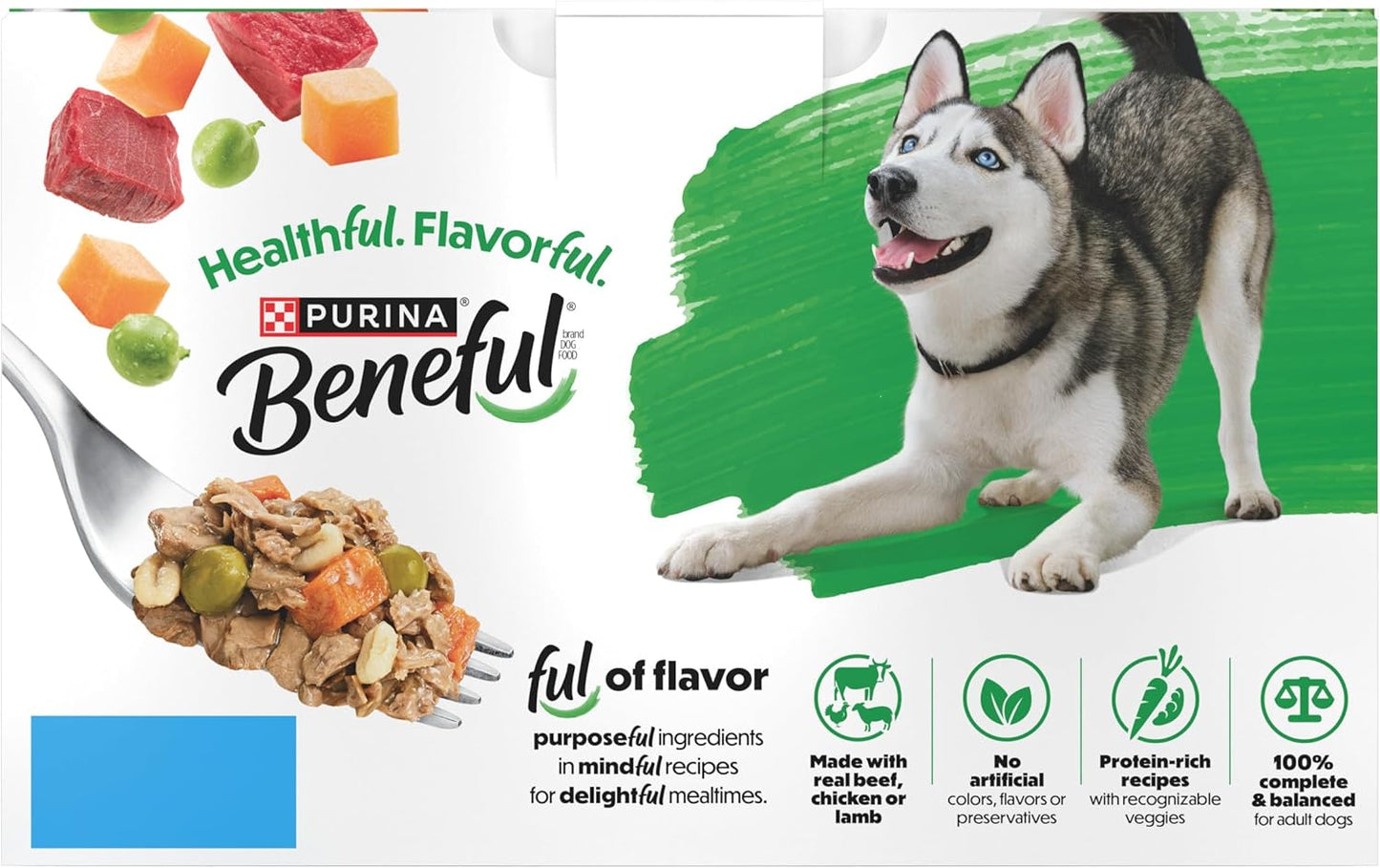 Purina Beneful Freshly Prepared Blends Wet Dog Food Variety Pack with Beef, Chicken, or Lamb Dog Food - (Pack of 12) 10 oz. Tubs