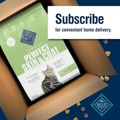 Blue Buffalo True Solutions Skin & Coat Care Natural Dry Cat Food for Adult Cats, Salmon, 11-lb. Bag