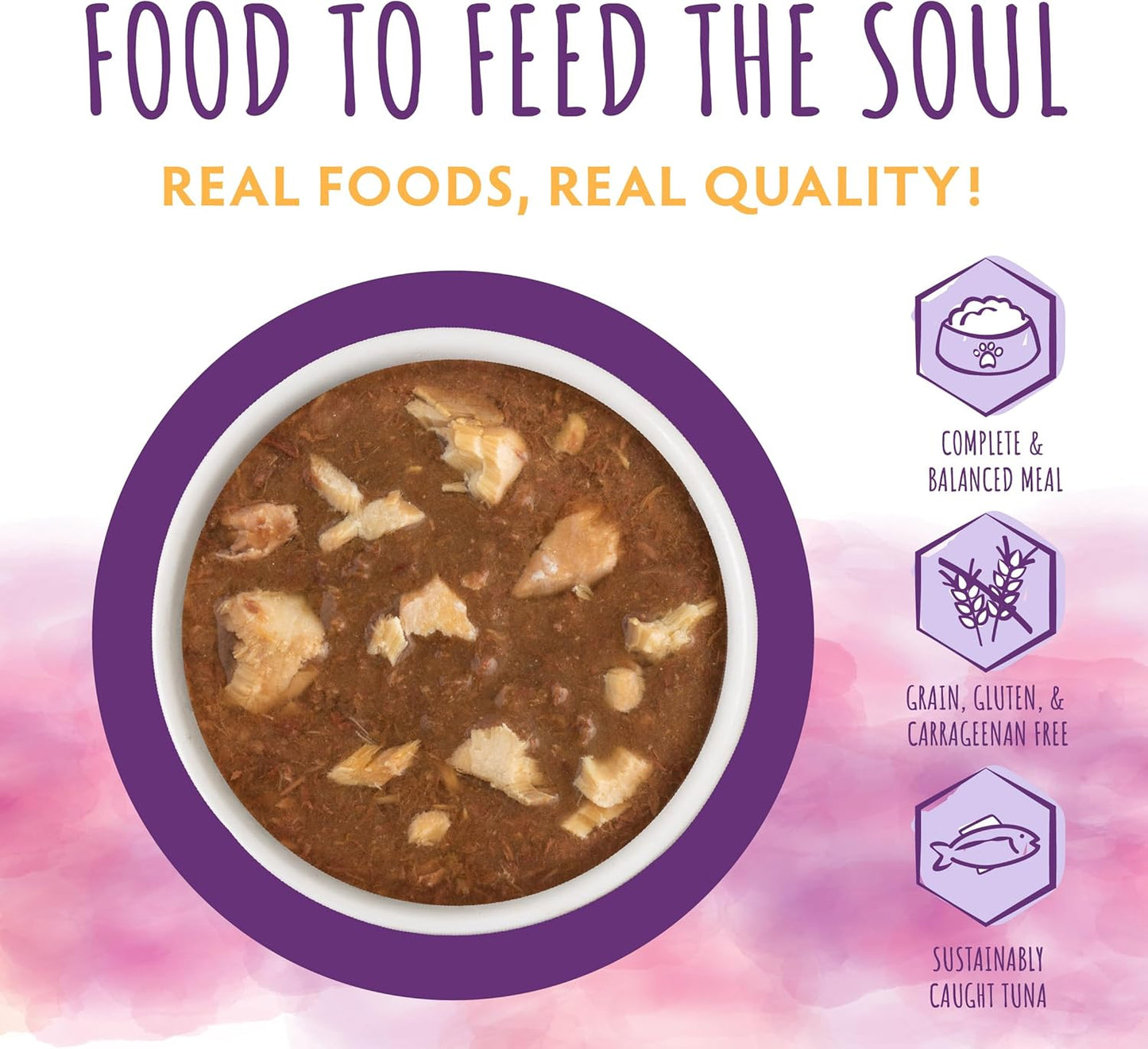 Soulistic Moist and Tender, Tuna and Salmon Dinner in Gravy, 3oz Pouch, Pack of 8