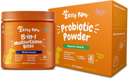 Zesty Paws Multivitamin Treats for Dogs + Probiotic Powder for Dogs