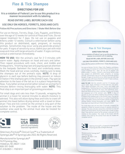 Veterinary Formula Flea and Tick Shampoo for Dogs and Cats, 16 oz
