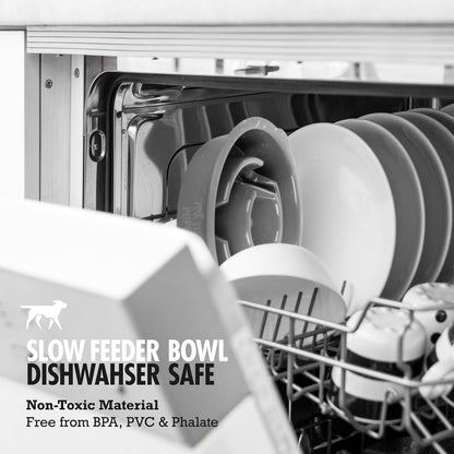 Tuff Pupper Slow Feeder Insert Bowl | Puzzle Maze Slows Down Eating | Elevated Feeder Tray Bowls | Standalone Dog Bowl | Pet Bowls Insert | Easy Clean Dishwasher Safe (2 Cups - Fits 7.5-8 Inch Hole)