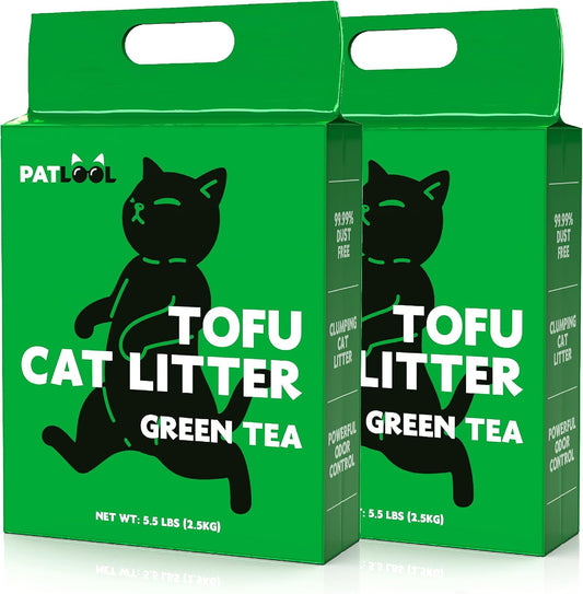Tofu Cat Litter, Lightweight Natural Clumping Cat Litter Odor Control 99.9% Dust-Free, Flushable Low Tracking, 11 LB Total, Pack of 2