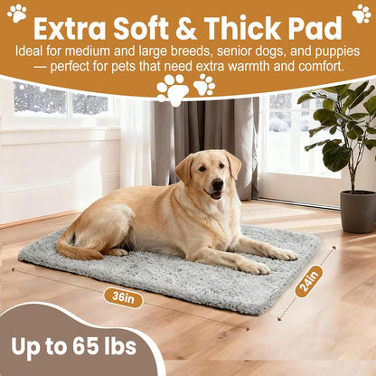 2 Pack Self Warming Dog Mats – 36"×24" Thermal Heating Pet Pads for Medium & Large Dogs, Soft Thick & Cozy for Extra Warmth, Washable, Non-Electric & Non-Slip Crate Beds for Indoor Outdoor Use