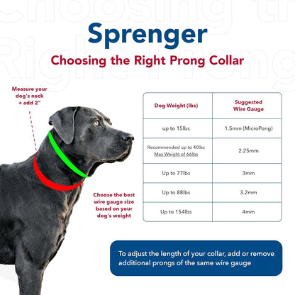 Herm Sprenger Ultra-Plus Prong Dog Training Collar, Chrome, 3.25 mm x 20" Neck Size; 22" Chain Length