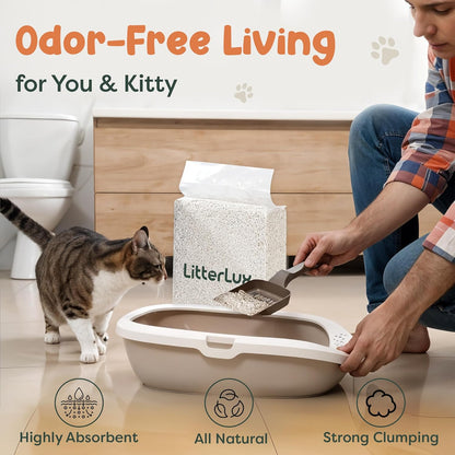 Tofu Cat Litter Clumping, Ultra Absorbent, Fast Drying, Flushable Cat Litter 100% Natural Ingredients, Solubility in Water, Neutralizing Properties of Odor, Dust-Free Tofu Litter for Cats 11lb