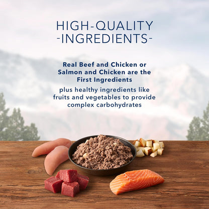 Blue Buffalo Wilderness High Protein Beef and Chicken & Salmon and Chicken Wet Dog Food Variety Pack for Adult Dogs, Grain-Free, 12.5 oz Cans (6 Pack)