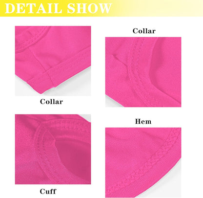 2 Pack Solid Color Dog Shirts - Lightweight, Quick Dry, Breathable Pet T-Shirts for Small to Large Dogs - Stretchy, Durable, Ideal for All Seasons and Holidays.Rose red&Yellow S