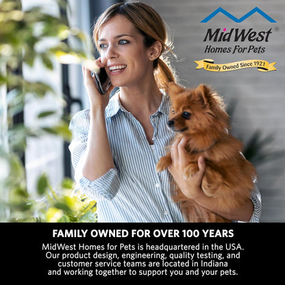 MidWest Homes for Pets Large Dog Crate Cover, Black Polyester Privacy Kennel Cover Fits Most 42-inch Crates, Machine Washable, Reduces Barking & Chewing