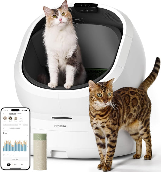 PETLIBRO Luma Automatic Cat Litter Box AI Camera Waste Analysis, Triple Safety Protection Self Cleaning Litter Box, Odor Control in-App Usage Tracking, Open-Top Multi-Cat Recognition LitterBox
