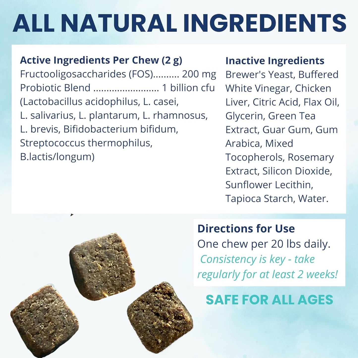 Under the Weather Probiotic Chews for Dogs | Daily Probiotics and Prebiotics for Digestive Health Gut | Balance and Immune Support | Vet Formulated Dog Digestive Supplement | Chicken Flavor | 60 Count