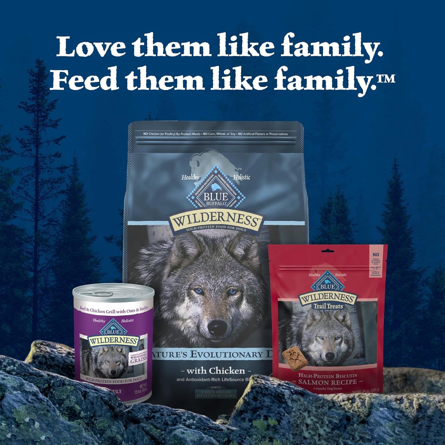 Blue Buffalo Wilderness Natural High-Protein Dry Food for Adult Dogs, Chicken Recipe, 13-lb. Bag