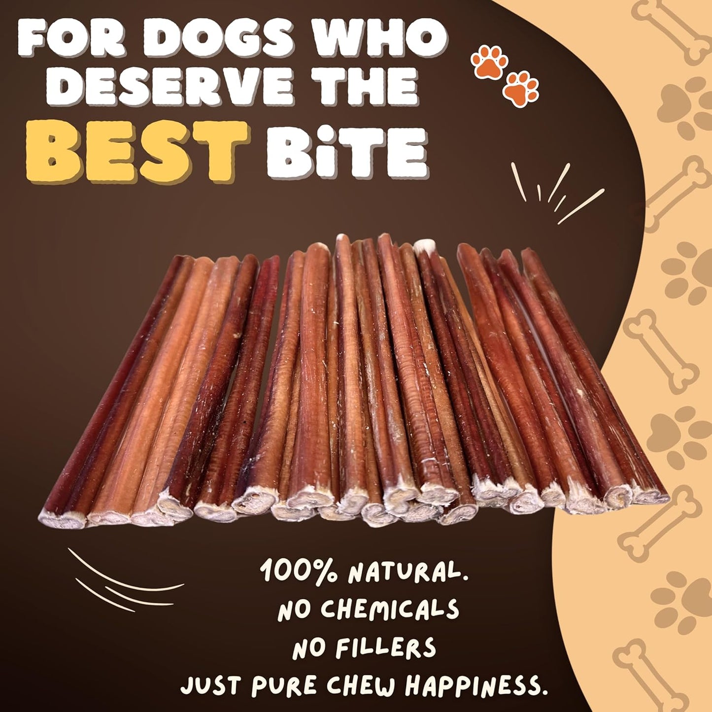 Woofley's 6 Inch Bully Sticks for Small Dogs - 100 Count - Safe, Easily Digestible Dog Chews