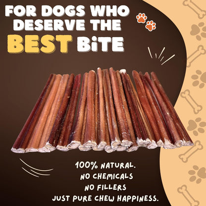 Woofley's 6 Inch Bully Sticks for Small Dogs - 100 Count - Safe, Easily Digestible Dog Chews