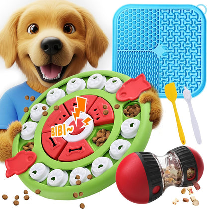 Dog Puzzle Feeder for Small/Middle Breeds - Adjustable Treat Dispenser Funny Slow Feeder Puppy Enrichment Training Toy Pet Interactive Toys Lick Mat Dogs to Keep Dog/Cat Busy