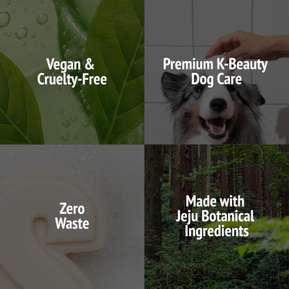 Vegan Dog Shampoo Bar Premium K-Beauty Inspired Gentle Dog Shampoo Bar for Sensitive Skin with Green Tea, Camellia Oil & Centella Asiatica, Elegantly Scented (Silent Grove)