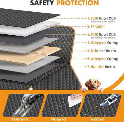 Dog Car Seat Cover for Back Seat, Backseat Extender for Dogs Hard Bottom, Car Back Seat Extender for Dogs, Dog Hammock for Cars, Black