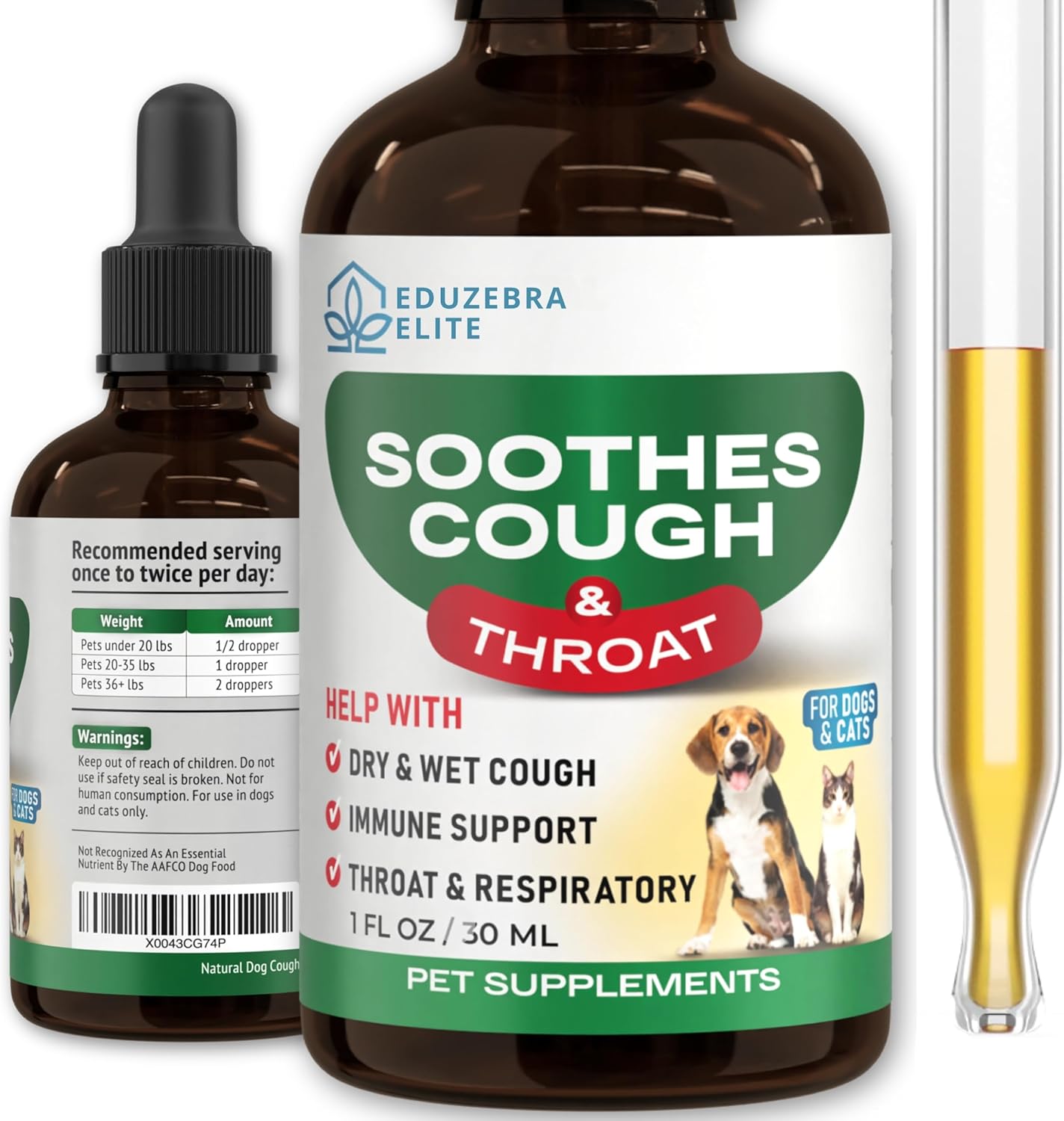 Kennel Cough Drops for Dogs & Cats Cough Relief Dry and Wet Pet Cough Allergy Relief - for Dogs of All Breeds & Sizes