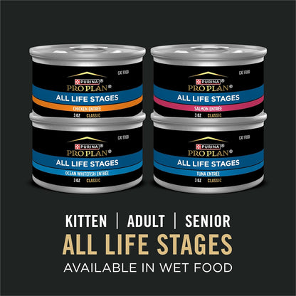 Purina Pro Plan All Life Stages High Protein Cat Food Chicken and Rice Dry Kibble 3.2 Pound (Pack of 1)