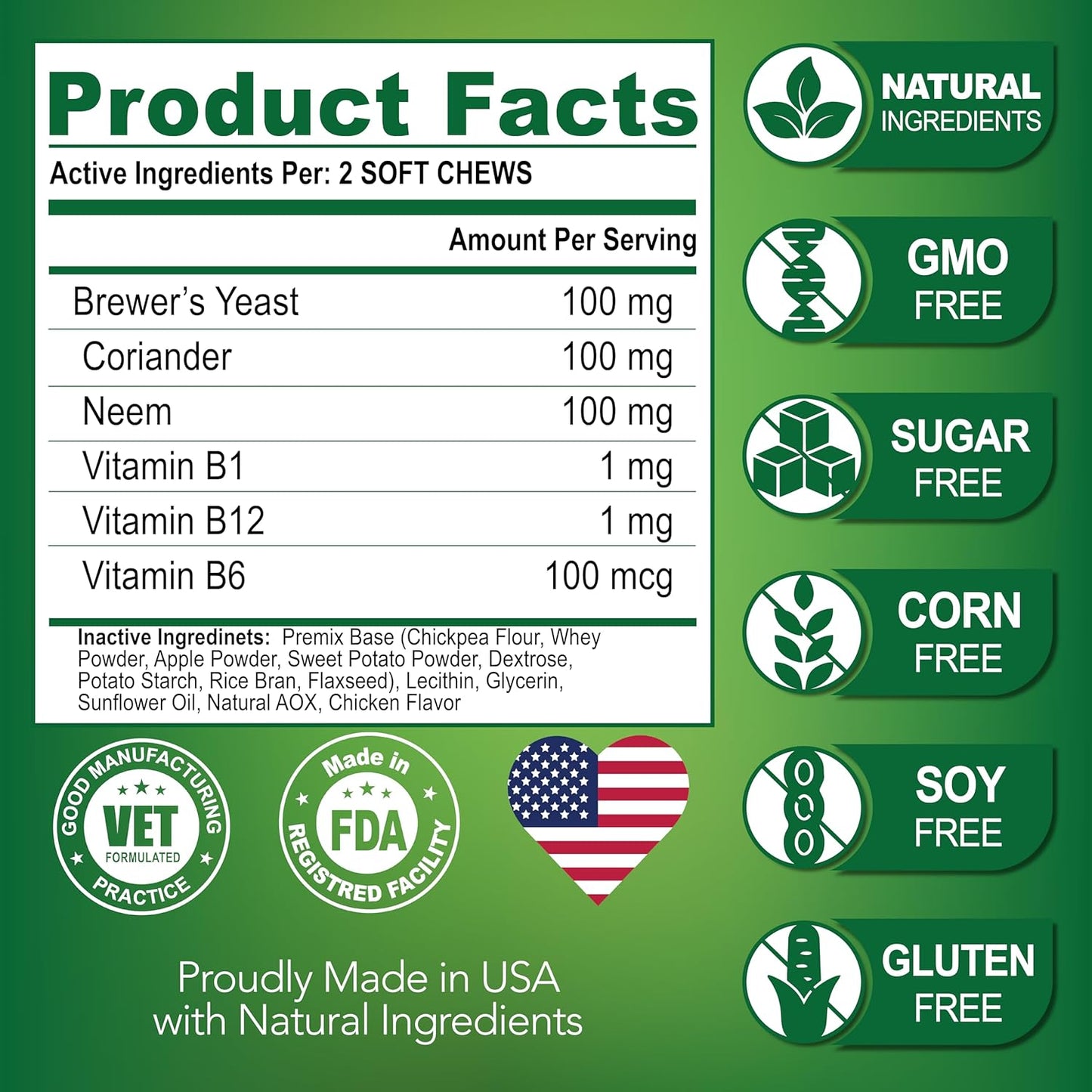 Flea and Tick Prevention for Dogs Chewables - All Natural Flea & Tick Control Chews - Oral Pills for Dogs Supplement - All Breeds and Ages - Made in USA - 120 Tablets