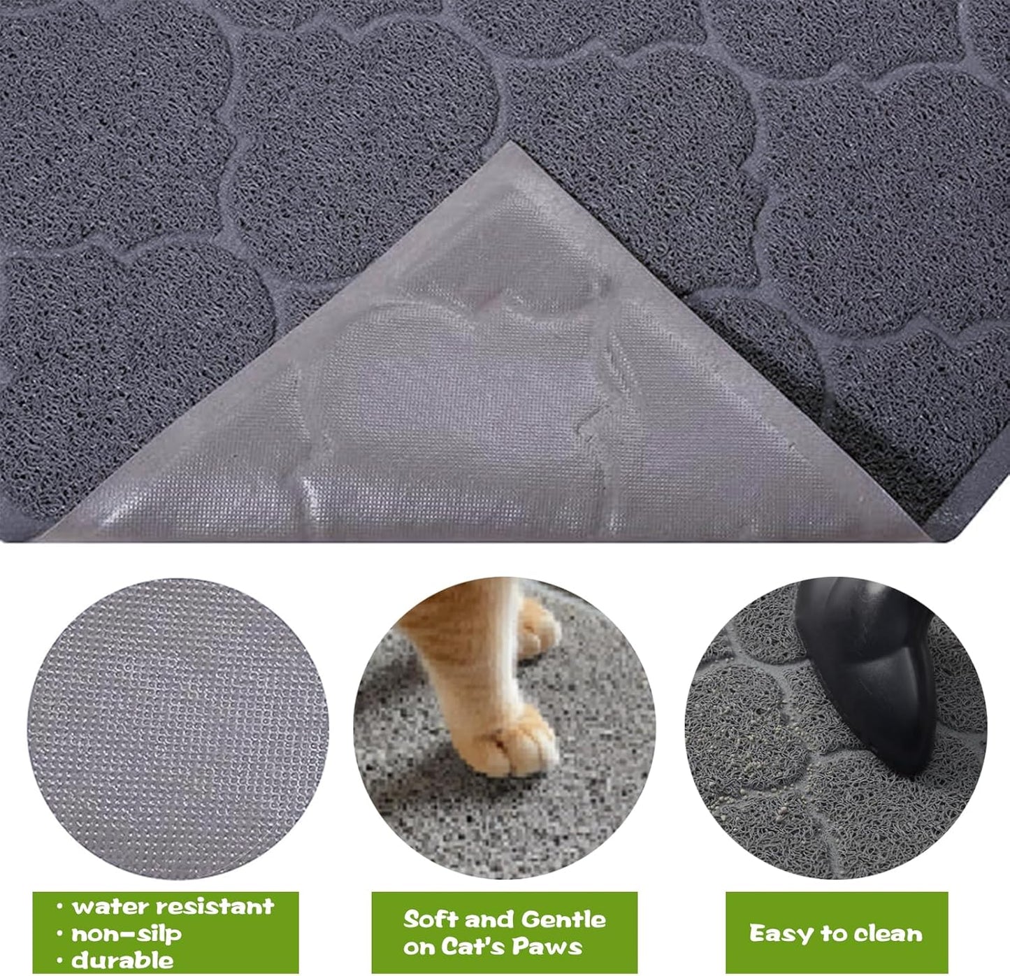 Large Cat Litter Box Cover Enclosure with Waterproof Splash Guard, Litter Mat(L33×W23), Row-Hook, DIY Shield, Safe Material, Easy Install & Clean,Privacy Screen for Most Litter Boxes,27'' × 21'' ×17''