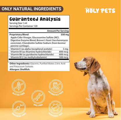 Flea & Tick Oral Drops for Dogs & Cats – Natural Herbal Supplement with B Vitamins – 4 oz, 120 Servings – Safe for All Breeds – Made in USA (4oz)