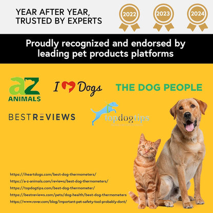 iProven Pet Thermometer (Termometro) for Accurate Fever Detection, Suitable for Cats/Dogs, Waterproof Pet Thermometer, Fast and Accurate Measurements in 20 Seconds - DT-K117 (5 Packs)