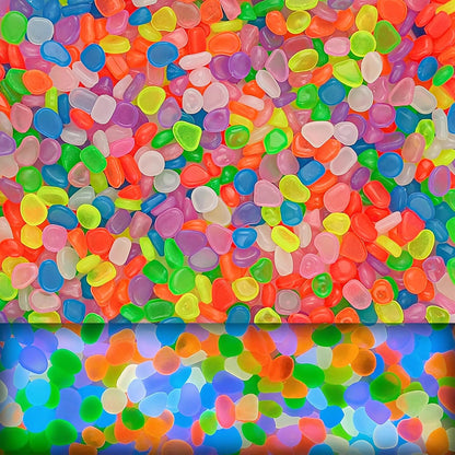 400pcs Glow in The Dark Rocks for Outdoor Garden & Aquarium – Luminous Stones for Landscaping, Pathway, Patio, Driveway, Walkway, Fish Tank, Plant Pots(Multicolor)