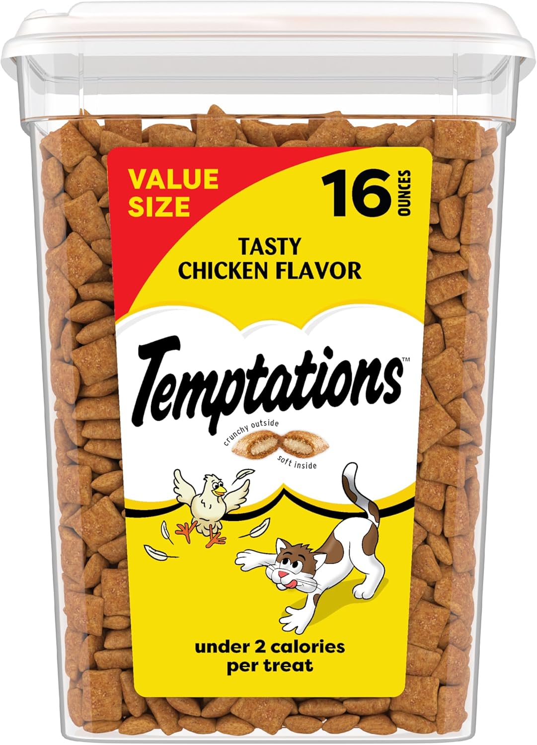Temptations Classic Crunchy and Soft Cat Treats Tasty Chicken Flavor, 16 oz. Tub