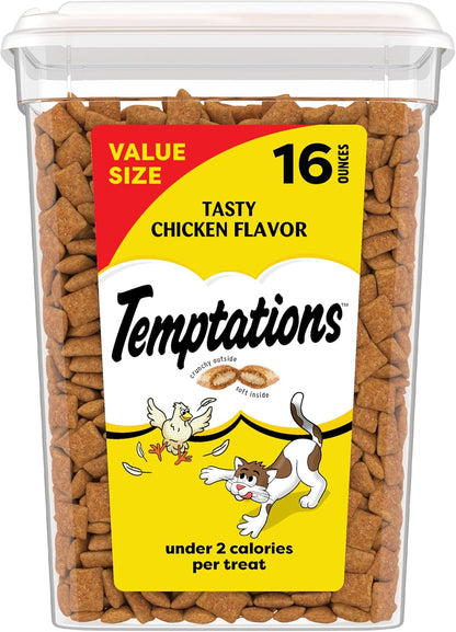 Temptations Classic Crunchy and Soft Cat Treats Tasty Chicken Flavor, 16 oz. Tub