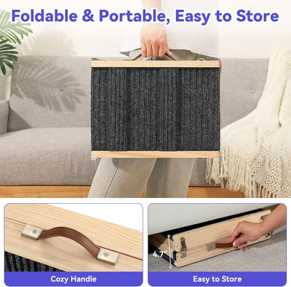 2025 Upgraded Dog Ramp for Couch, Foldable Small Dog Ramp for Low Bed, 4 Adjustable Height from 13'' to 21", Portable Stable Pet Steps with Non-Slip Pad, Pet Ramps Use for Sofa Couch Stairs