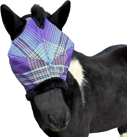 Kensington Equine Miniature Fly Mask w/Fleece Trim & Soft Mesh Ears- Size: B-Large Color: 2017 - Lavender Mint