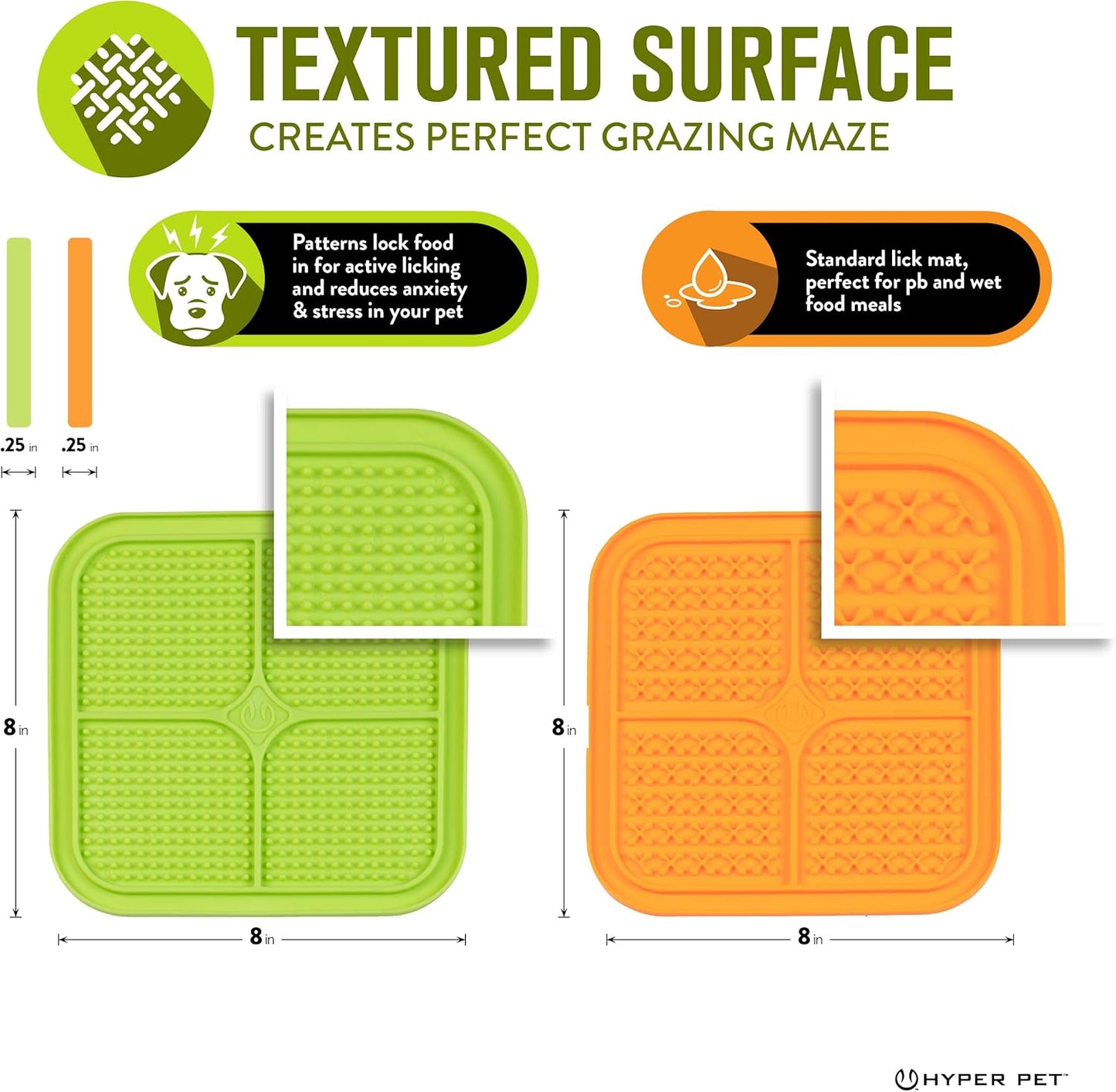 Hyper Pet IQ Treat Lick mat for Dogs, Slow Feeder & Cat Lick mats | Great Alternative to Slow Feeder Dog Bowls & Feeders | Perfect Licking mat, Cat Puzzle & Dog Enrichment Toys