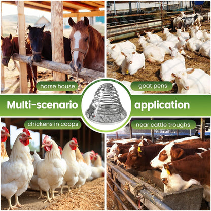 Livestock Mosquito & Fly Repellent Coils 10 Pack, Natural Citronella for Cattle, Horses, Goats, Chickens, 12-Hour Burn Time, Farm & Stable Outdoor Insect Protection, with 1 Holder & 2 Stands