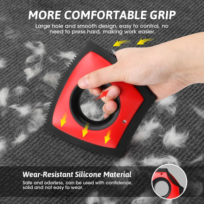 Pet Hair Removal Tool, Cat & Dog Hair Remover for Car Couch Furniture Carpet Clothing, Triangle Multi-Surface Pet Hair Remover for Auto Interior Detailing Supplies Mini Pet Hair Detailer