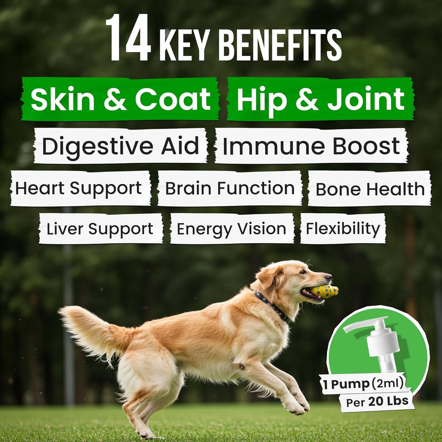 Omega 3 Fish Oil for Dogs & Cats - Made with Wild Alaskan Salmon Oil; Liquid Fish Oil Supplement for Pets with Omega 3 EPA+DHA Fatty Acids; Real Ingredients, Real Taste — Trusted by Vets!