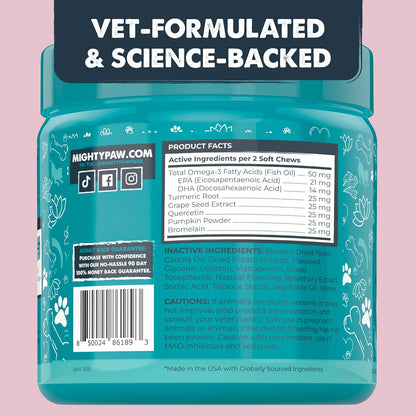 Mighty Paw Waggables Allergy Immune + Itch (Made in The USA) -Dog Chews Anti-Itch for Dogs. Allergy Support Vitamins for Skin and Coat Allergies. Omega 3 & Quercetin for Pets 120 Ct