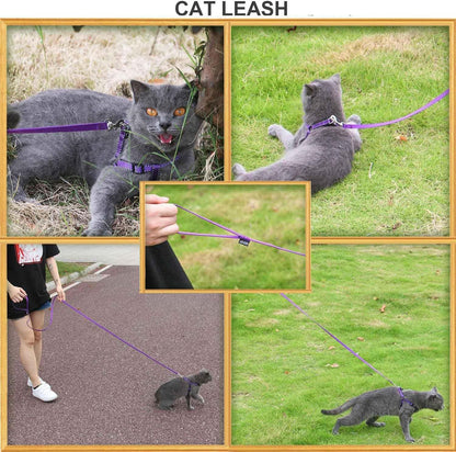 AMAGOOD 6 FT Cat Leashes, Strong Traditional Style Leash with Easy to Use Collar Hook,Cat Lead Great for Cats (3/8 in x 6 ft(Pack of 1), Purple)