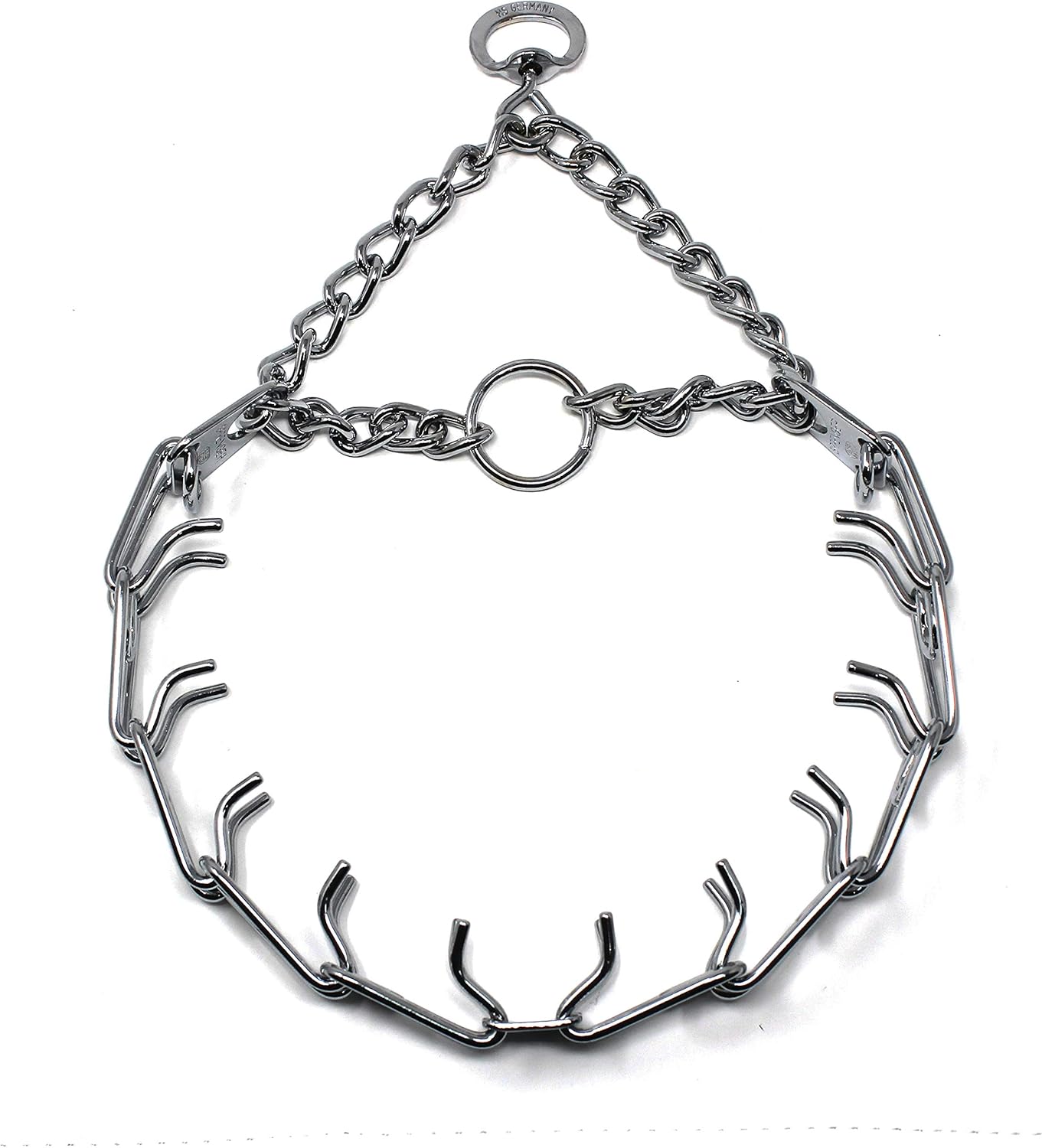 Herm Sprenger Prong Dog Training Collar, 22in x 3.0mm (Neck Size up to 18in) Medium, Ultra-Plus Chrome Plated Steel Pet Pinch Anti Pull Collar for Dogs Made in Germany