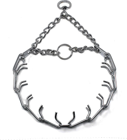 Herm Sprenger Prong Dog Training Collar, 22in x 3.0mm (Neck Size up to 18in) Medium, Ultra-Plus Chrome Plated Steel Pet Pinch Anti Pull Collar for Dogs Made in Germany