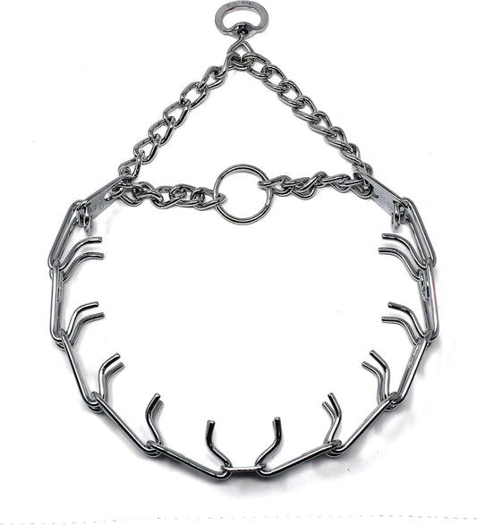 Herm Sprenger Prong Dog Training Collar, 22in x 3.0mm (Neck Size up to 18in) Medium, Ultra-Plus Chrome Plated Steel Pet Pinch Anti Pull Collar for Dogs Made in Germany