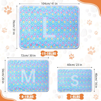 Chumia 18 Pcs Fleece Pet Blanket Soft Warm Sleep Mat Fluffy Cute Puppy Supplies Paw Bone Star Elephant Dot Heart Print Design Bed Blankets for Dog Cat Kitten Animals (41 x 30 Inch,Sweet)