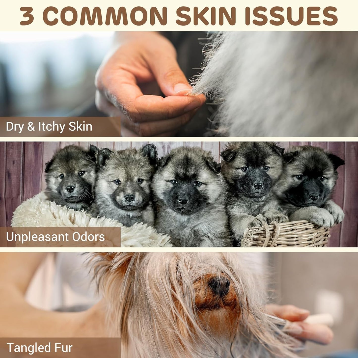 iPettie Furtasy Pet Shampoo, 3-in-1 Formula with Aloe, Herbal Extracts, Soothing, Deodorizing, Softening, Alcohol-Free, Sunshine Scent, 500ml, 16 Packs