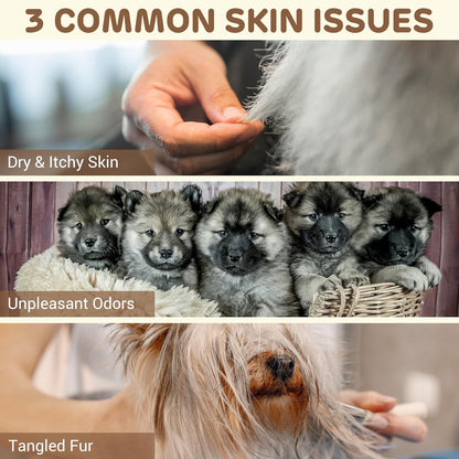 iPettie Furtasy Pet Shampoo, 3-in-1 Formula with Aloe, Herbal Extracts, Soothing, Deodorizing, Softening, Alcohol-Free, Sunshine Scent, 500ml, 16 Packs