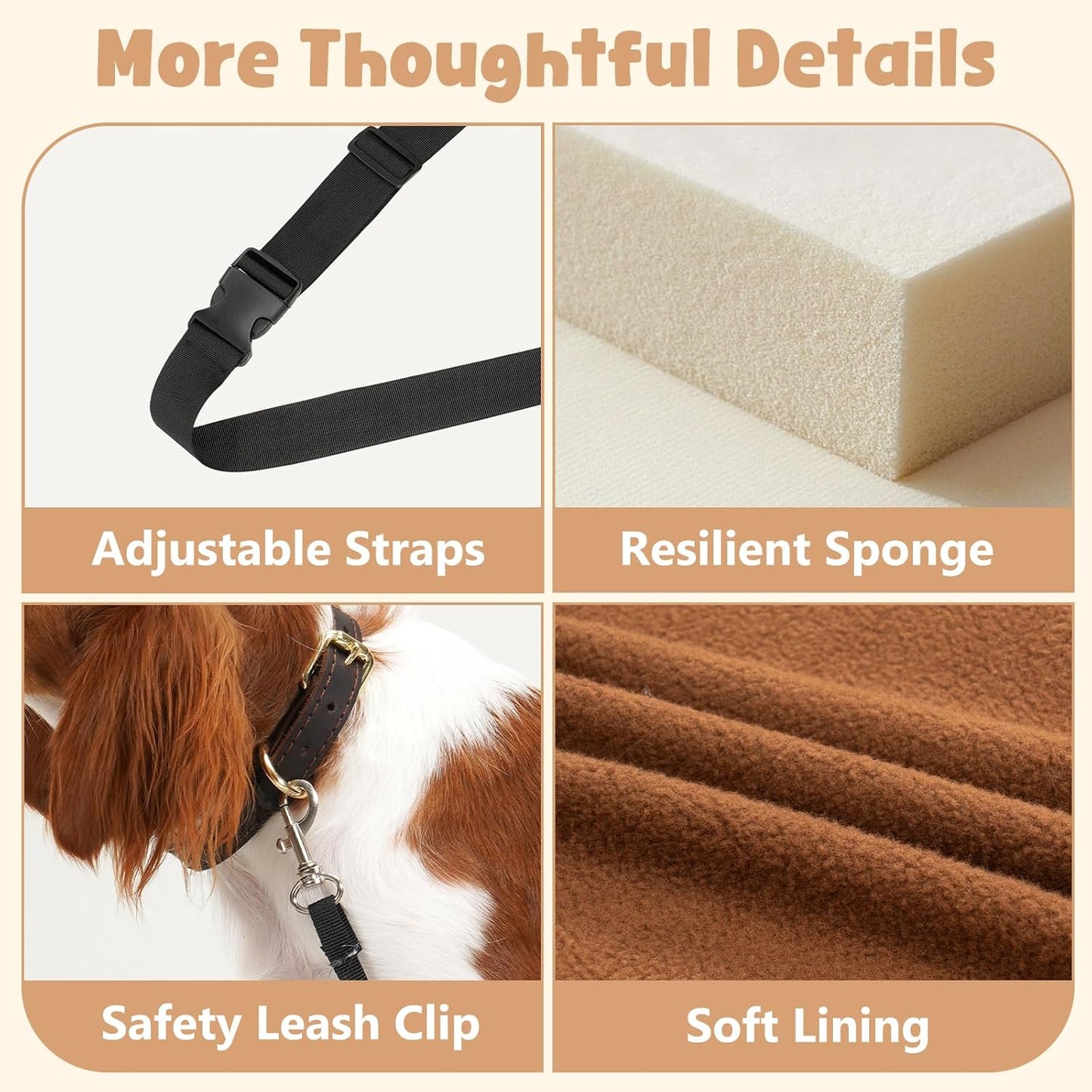 Avont Dog Car Booster Seat for Small/Medium Dogs Under 30 lbs, Elevated Puppy Carseat, Front Seat Pet Car Bed -Black