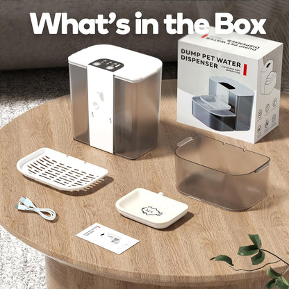 Cat Water Fountain with Heating, 4.5L Automatic Water Dispenser for Cats, Ceramic Bowl, No Filters, Wastewater Separation, Wireless Water Dispenser for Cats and Small Dogs